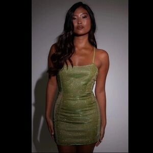 SLA The Label Green Lyra Mini Dress